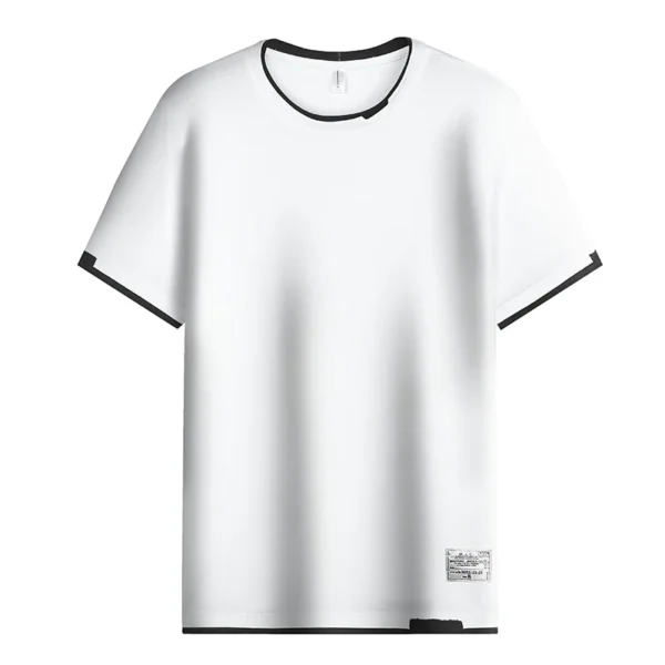 Camiseta informal para hombre, camiseta informal de algodón puro transpirable a la moda de manga corta de diseño de alta calidad para hombre - Imagen 4