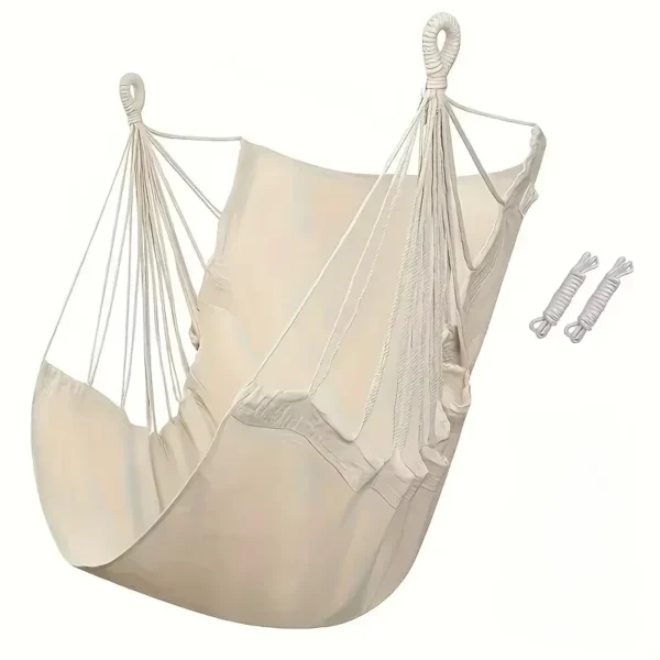 Mecedora para exteriores, hamaca de tela, silla columpio de ocio de lona, sillas colgantes plegables portátiles para dormitorio, muebles de exterior, 1 ud. - Imagen 8