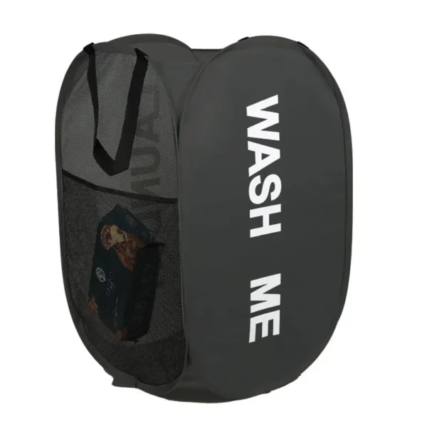 Cesta de lavandería sencilla y plegable duradera, organizador de almacenamiento de juguetes y ropa lavable grande, accesorios de baño transpirables de malla de moda - Imagen 11