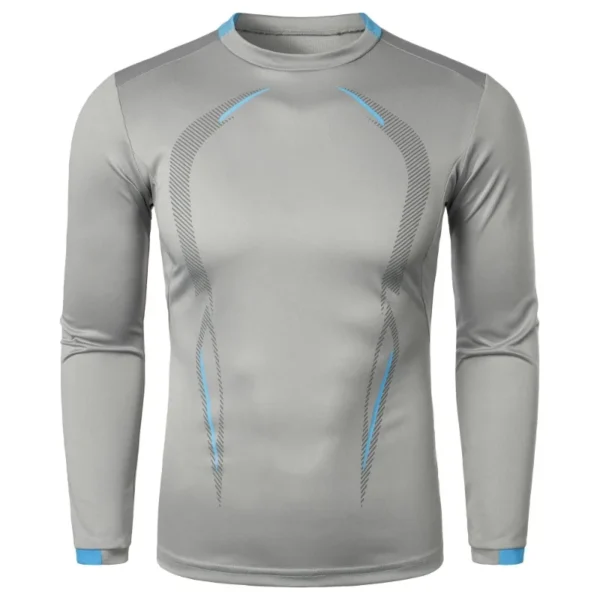 Camiseta de entrenamiento deportivo de manga larga de secado rápido para hombre, ropa de calle ligera para Fitness, camisetas transpirables de gran tamaño para hombre - Imagen 8