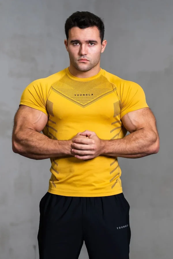 Camisetas para hombre, ropa deportiva para entrenamiento físico, medias elásticas transpirables de secado rápido, pantalones para correr, pantalón corto informal para exteriores, mangas - Imagen 6