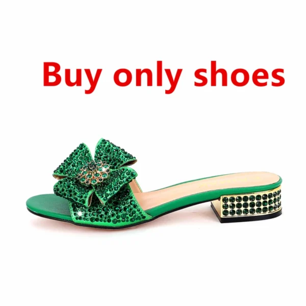 Zapatos para mujer, bolso de mano de lujo con diamantes de imitación, tacón plano, diamante, zapatillas planas de talla grande con piedra, bolso de cena 34-44 - Imagen 20