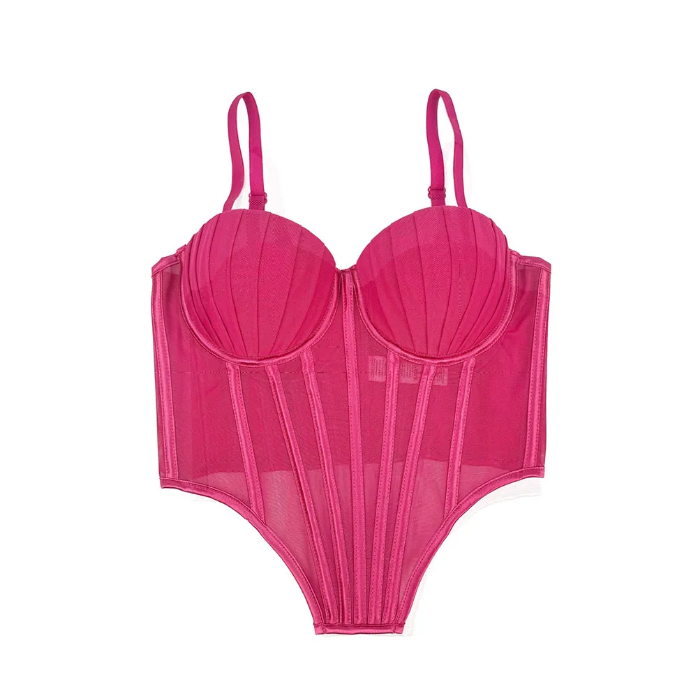 Corsé transparente de malla para mujer, vendaje de espina de pescado en la cintura, corsé tipo corpiño, Tops sexys, moda, nuevo, 2025 - Imagen 11