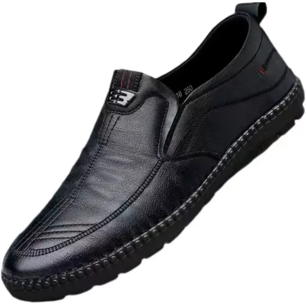 Mocasines de cuero para hombre, zapatos planos antideslizantes para caminar, transpirables, sin cordones para exteriores, zapatos casuales para trabajo masculino, zapatillas de deporte para conducir en la oficina2 - Imagen 5