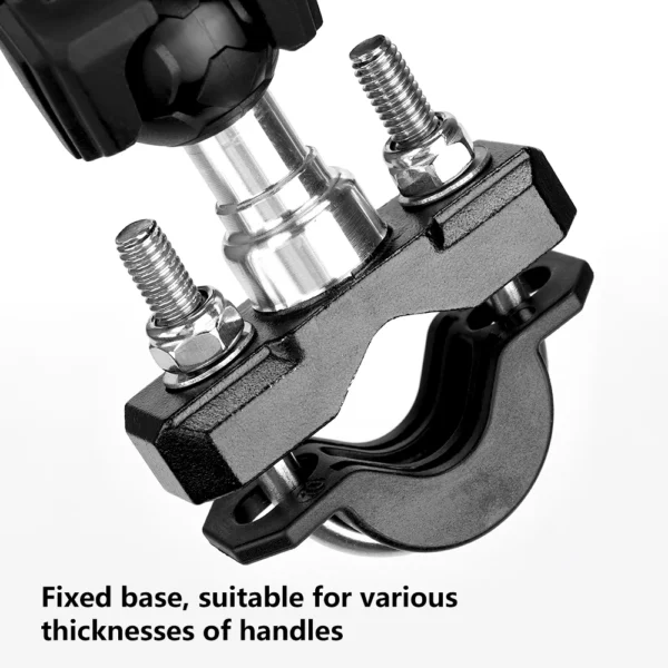Soporte negro a prueba de golpes para teléfono de motocicleta y bicicleta, soporte antivibración para manillar, abrazadera ajustable Universal para teléfonos inteligentes - Imagen 5