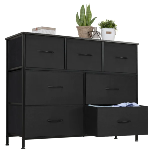 Desser para dormitorio con 7 cajones de tela, organizador, armario de almacenamiento, pecho, ropa para sala de estar, vitrina de muebles - Imagen 9