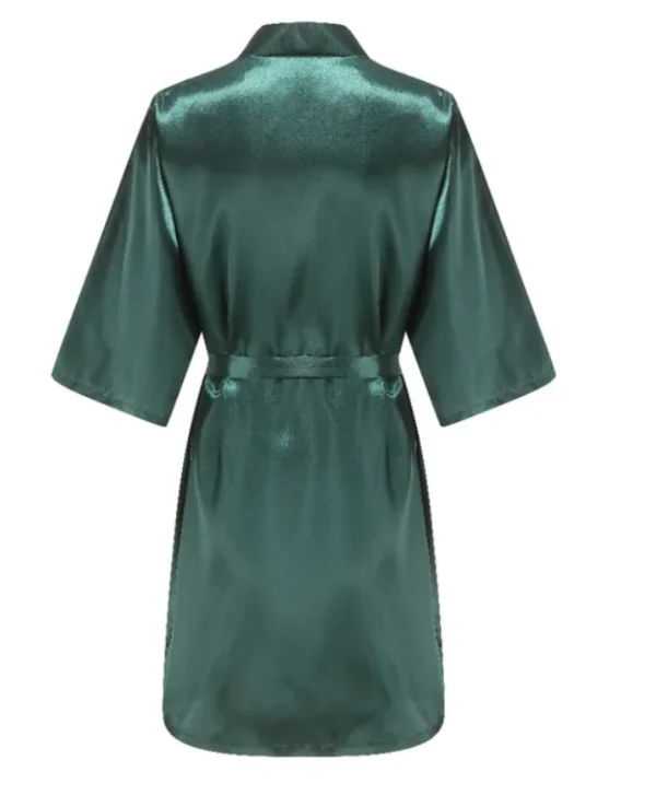 Bata de novia para equipo de fiesta de boda con letras negras, pijama de satén tipo kimono, albornoz de dama de honor SP2000 - Imagen 8