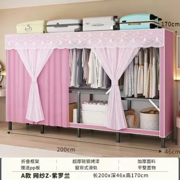 Estante plegable de tela para almacenamiento de ropa, armario abierto Simple, armarios de dormitorio, muebles para el hogar - Imagen 10