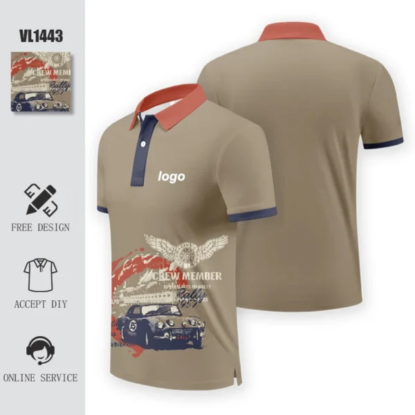 Camiseta Polo personalizada de verano de alta calidad para hombre, pantalón corto informal de verano, Polos de manga larga, Polo de Golf de poliéster de gran tamaño, camiseta vl1442 - Imagen 15