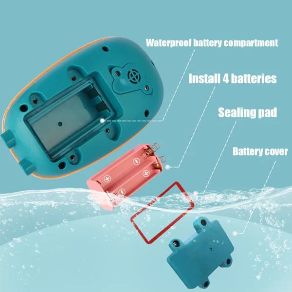 Juguetes de baño para bebé, bonito pato, rociador de agua eléctrico, juguetes de baño para baño, bañeras de baño y ducha para niños, juguetes interactivos para niños pequeños, regalos - Imagen 6