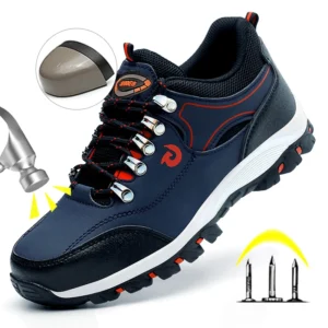 Zapatos con puntera de acero para hombre, botas de trabajo, zapatos de seguridad para el trabajo a prueba de pinchazos, zapatos de trabajo protectores, calzado masculino, zapatillas de seguridad