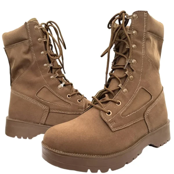 Botas de combate tácticas de cuero para hombre, botas de desierto para senderismo al aire libre, botines transpirables para hombre - Imagen 4