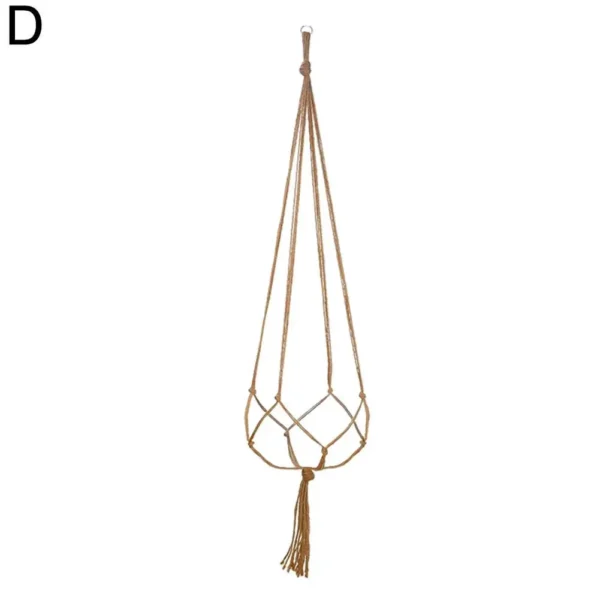 Cesta colgante de cuerda trenzada para maceta de flores, colgador de red de macramé de paja para jardín, soporte artesanal para plantas, accesorios de decoración de balcón, 1 piezas - Imagen 7