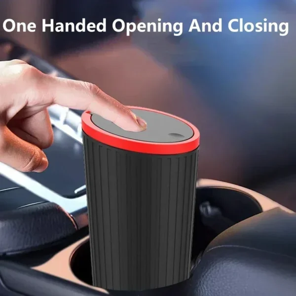 Cubo de basura para coche, Mini organizador de polvo para Interior de coche, contenedor de basura, caja de almacenamiento, cubo, accesorios para automóvil - Imagen 2
