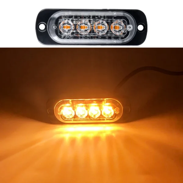 Luz de advertencia de 6LED, luces LED para remolque, luces indicadoras laterales para camión, barra de luz de mal funcionamiento para parrilla de coche, baliza para barcos de motocicleta SUV - Imagen 10