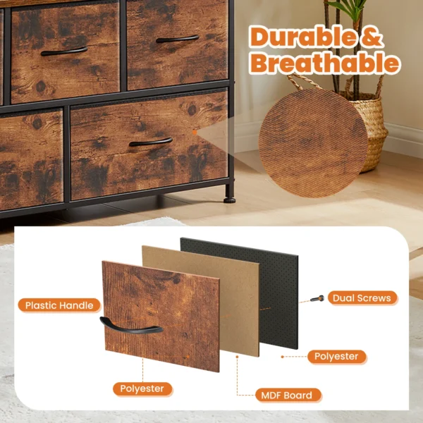Armario para zapatos con 5 cajones de tela, almacenamiento de juguetes, soporte para TV, Zapatero multicapa, mueble para el hogar que ahorra espacio - Imagen 5