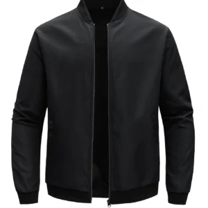 Chaqueta corta holgada de Color sólido con cuello de béisbol para hombres de negocios Casual abrigo fino tendencia