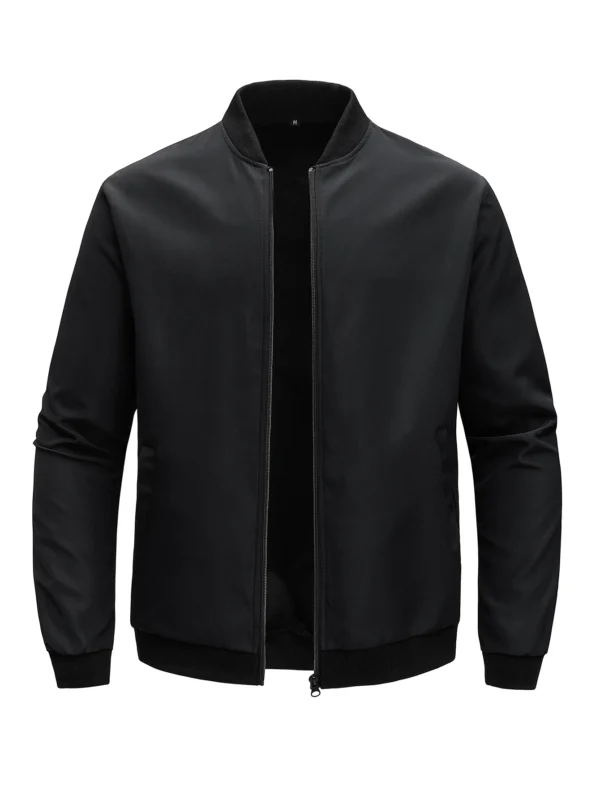 Chaqueta corta holgada de Color sólido con cuello de béisbol para hombres de negocios Casual abrigo fino tendencia