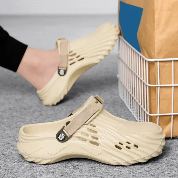 Sandalias tipo zuecos de lujo para hombre, zapatillas tipo zuecos para hombre, zapatos de jardín para hombre y mujer, zapatos deslizantes de ocio para hombre - Imagen 3