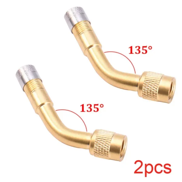 Adaptador de válvula doblada de ángulo de 90, 45 y 135 grados para motocicleta, tubo de neumático, adaptador de extensión de válvula de cobre y plata para camión, coche, Moto y bicicleta - Imagen 8