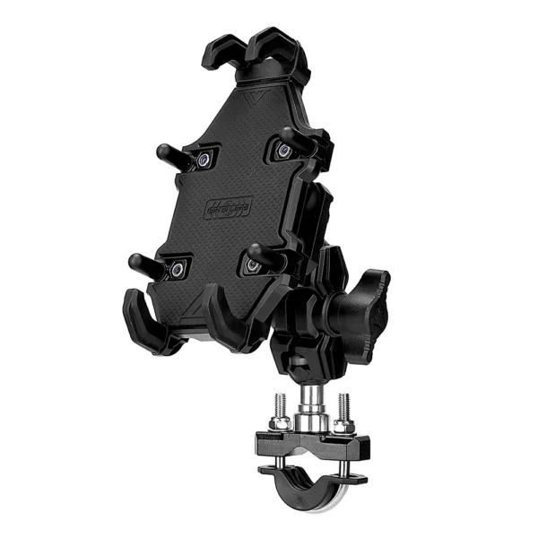 Soporte negro a prueba de golpes para teléfono de motocicleta y bicicleta, soporte antivibración para manillar, abrazadera ajustable Universal para teléfonos inteligentes - Imagen 8