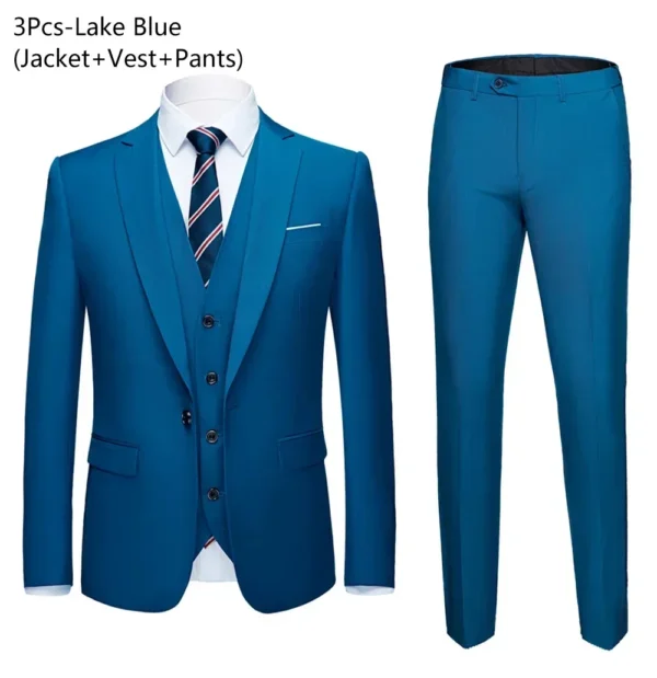 Trajes de hombre para boda, 3 piezas, conjunto elegante de 2 trajes, Blazers, chaquetas clásicas de negocios de lujo a la moda, chaleco, pantalones, ropa Formal 2024 - Imagen 25