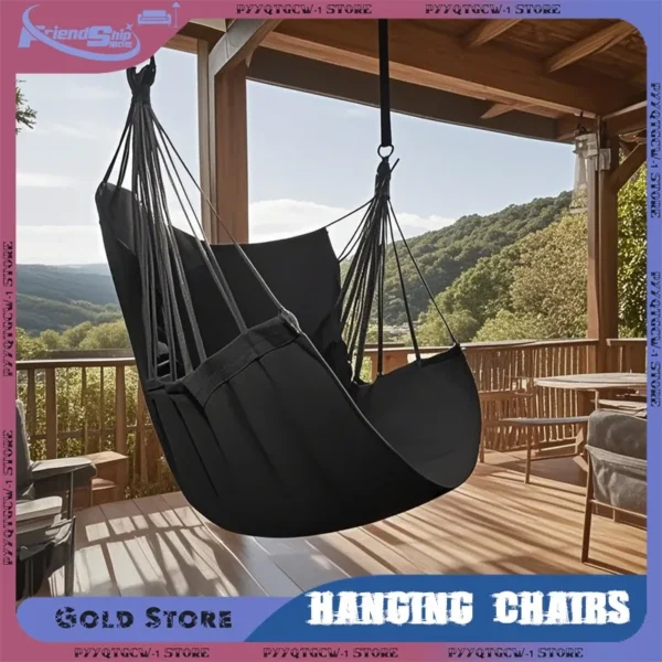 Mecedora para exteriores, hamaca de tela, silla columpio de ocio de lona, sillas colgantes plegables portátiles para dormitorio, muebles de exterior, 1 ud.