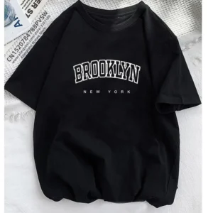 Camiseta con estampado de Brooklyn para mujer, ropa de calle informal con letras estampadas, Harajuku, Y2K, 2023