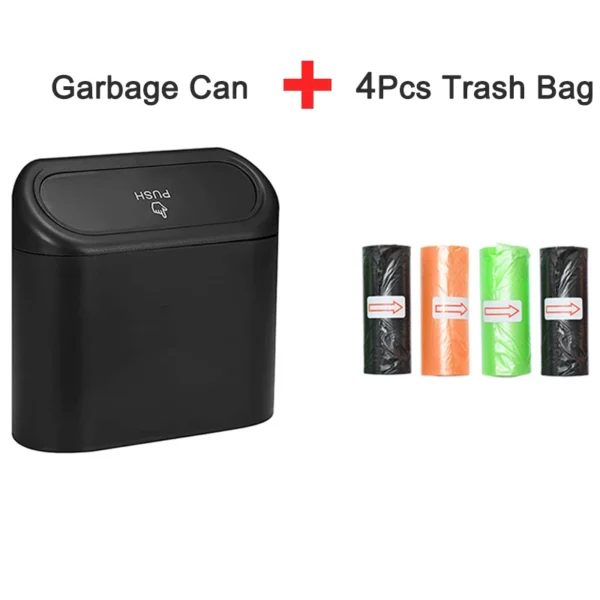 Cubo de basura colgante para coche, caja de almacenamiento de basura para vehículo, cubo de basura de presión cuadrado ABS, accesorios interiores para coche - Imagen 7