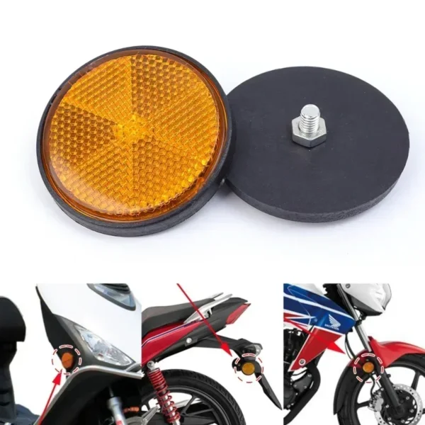 Reflector Circular para motocicleta, vehículo eléctrico, bicicleta, impermeable, a prueba de polvo, Reflector de advertencia nocturna, fijación de tornillo Hexagonal de 6mm - Imagen 6