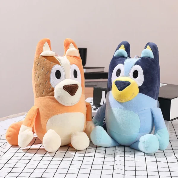 Juguetes de peluche familiares-animales de perro de dibujos animados muñecos de peluche suaves perfectos para regalos de cumpleaños y Navidad 17/28/40 cm Bluey & Bingo - Imagen 2