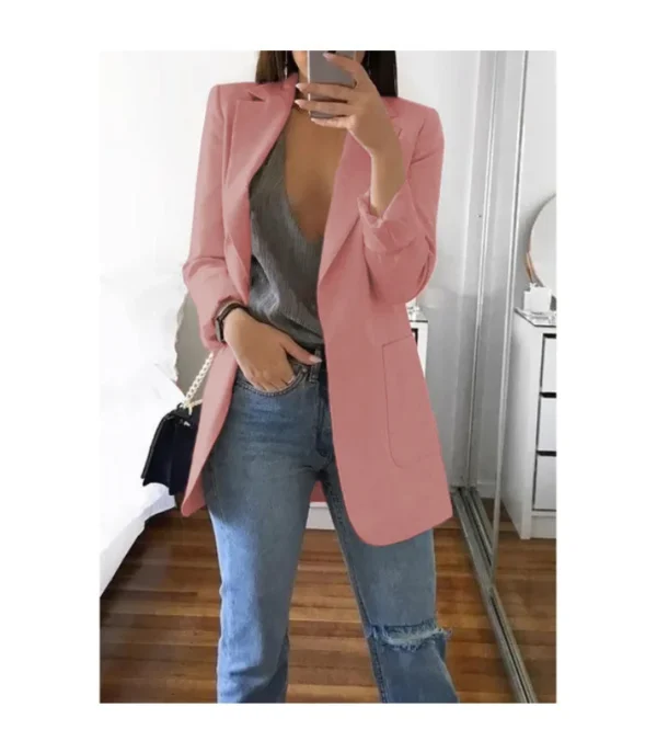 Traje informal de moda europea y americana, cárdigan ajustado con cuello tipo Polo, abrigo de mujer con temperamento, primavera y otoño 2024 - Imagen 27