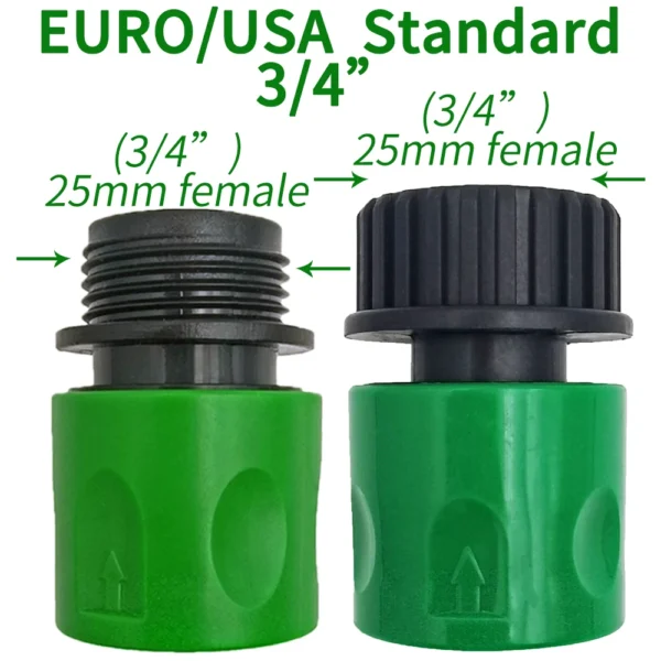 Tetina de conector rápido EURO USA, adaptador de tubo de manguera roscada macho de 3/4 pulgadas para sistema de riego por goteo de tubería de jardín - Imagen 3