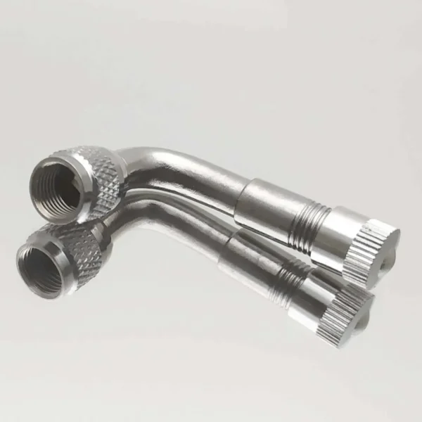 Adaptador de válvula doblada de ángulo de 90, 45 y 135 grados para motocicleta, tubo de neumático, adaptador de extensión de válvula de cobre y plata para camión, coche, Moto y bicicleta - Imagen 4
