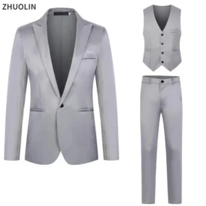 Trajes de hombre para boda, 3 piezas, conjunto elegante de 2 trajes, Blazers, chaquetas clásicas de negocios de lujo a la moda, chaleco, pantalones, ropa Formal 2024