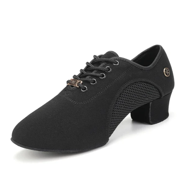 Zapatos de baile de salón latino para mujer con cordones práctica punta cerrada zapatos de baile modernos para enseñanza de baile de Salsa - Imagen 2