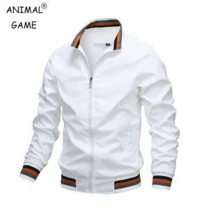 Chaqueta informal con cremallera y cuello levantado para hombre, abrigo para deportes al aire libre, chaqueta cortavientos para hombre, Bomber impermeable, otoño e invierno