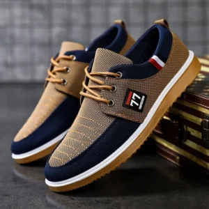 Zapatos de lona de verano para hombre, zapatos planos ligeros informales de malla transpirable, zapatos vulcanizados, zapatillas clásicas con cordones 2025 para hombre