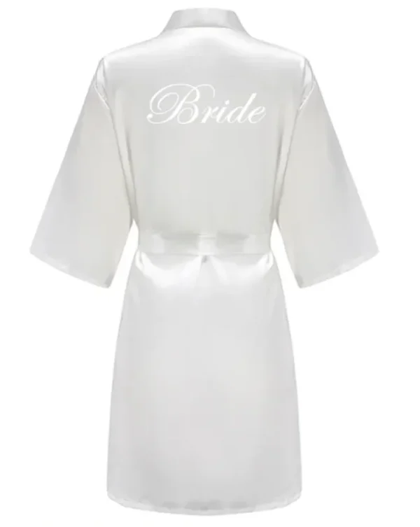 Bata de novia para equipo de fiesta de boda con letras negras, pijama de satén tipo kimono, albornoz de dama de honor SP2000 - Imagen 11