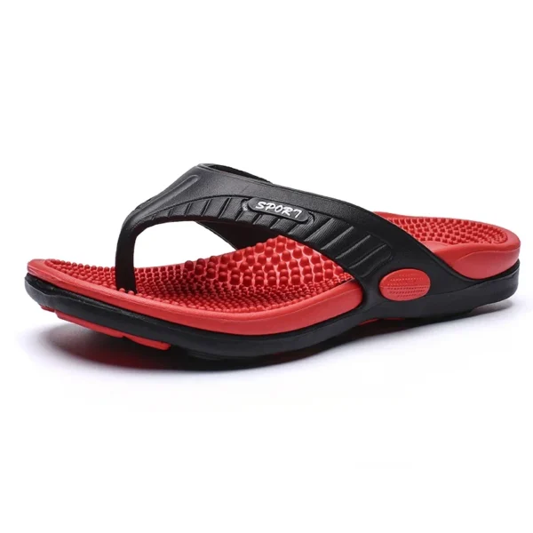 Chanclas de masaje para hombre, zapatos de playa transpirables de verano, sandalias, chanclas de lujo para hombre, zapatillas transpirables de talla grande 46