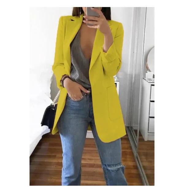 Traje informal de moda europea y americana, cárdigan ajustado con cuello tipo Polo, abrigo de mujer con temperamento, primavera y otoño 2024 - Imagen 13