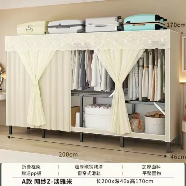Estante plegable de tela para almacenamiento de ropa, armario abierto Simple, armarios de dormitorio, muebles para el hogar - Imagen 9