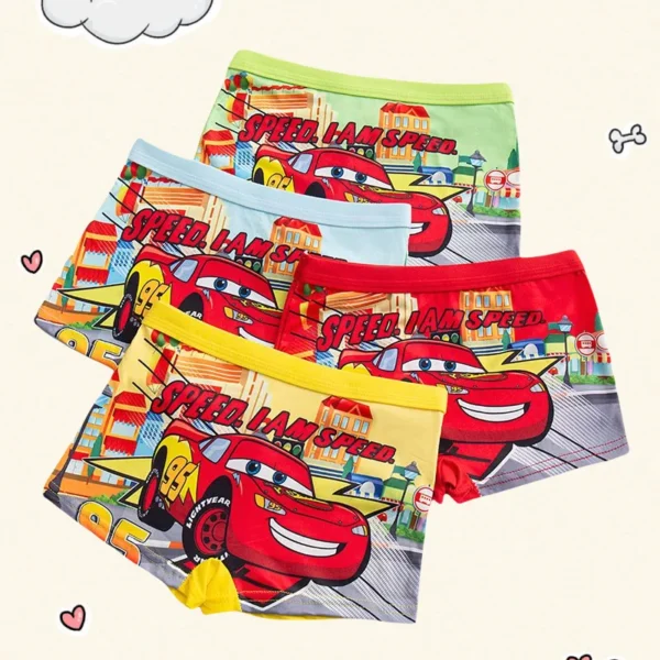 Lightning McQueen, Boxer para niños, Boxers para bebés, 4 paquetes de transpirables y antibacterianos - Imagen 5