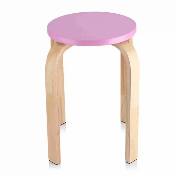 Taburete apilable de madera doblada antideslizante, con alfombrilla suave antideslizante, Color caramelo, muebles para el hogar, decoración de habitación de niños, 1 ud. - Imagen 9