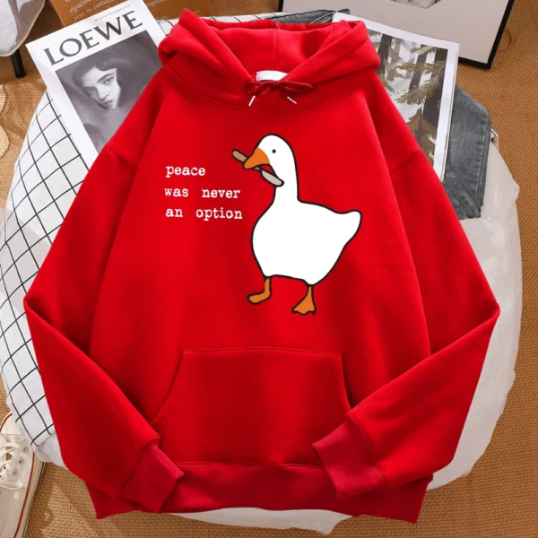 Sudadera estampada hombres calle de gran tamaño otoño con capucha Hipster sudaderas con capucha suaves Hip Hop ropa deportiva cálida La paz nunca fue una opción - Imagen 8