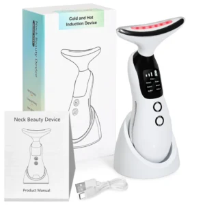 Dispositivo de belleza para el cuello, mejora Facial con luz de 7 colores, herramienta de belleza para el hogar, masajeador de belleza para el rostro y el cuello, 1 ud.