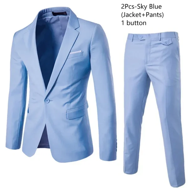 Trajes de hombre para boda, 3 piezas, conjunto elegante de 2 trajes, Blazers, chaquetas clásicas de negocios de lujo a la moda, chaleco, pantalones, ropa Formal 2024 - Imagen 9