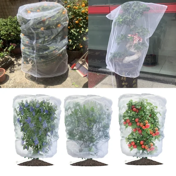 Bolsa de protección de plantas, cubierta de red de malla para frutas, verduras, árboles, fresas, uvas, Control de plagas, herramientas de jardinería anti-pájaro