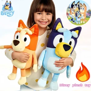 Juguetes de peluche familiares-animales de perro de dibujos animados muñecos de peluche suaves perfectos para regalos de cumpleaños y Navidad 17/28/40 cm Bluey & Bingo