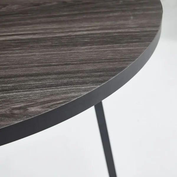 Juego de mesa de comedor redonda moderna de 5 piezas, mesa de madera de 35 pulgadas con 4 sillas tapizadas de terciopelo, muebles compactos que ahorran espacio para - Imagen 4